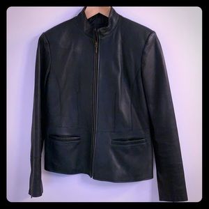 Alfani Genuine Leather Jacket Black